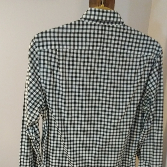Club Monaco Slim White Black Button Down Checker Boyfriend Fit Shirt Size S/P - Picture 5 of 11